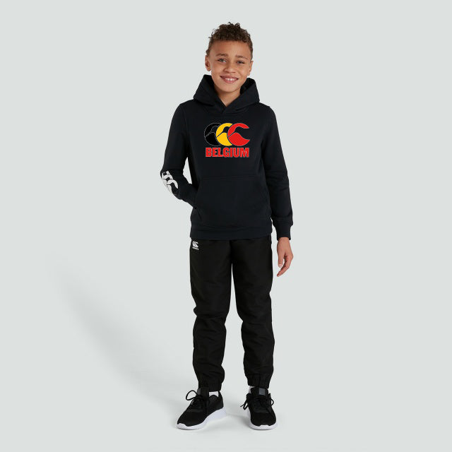 Sweat à capuche Belgique Enfant Noir Canterbury