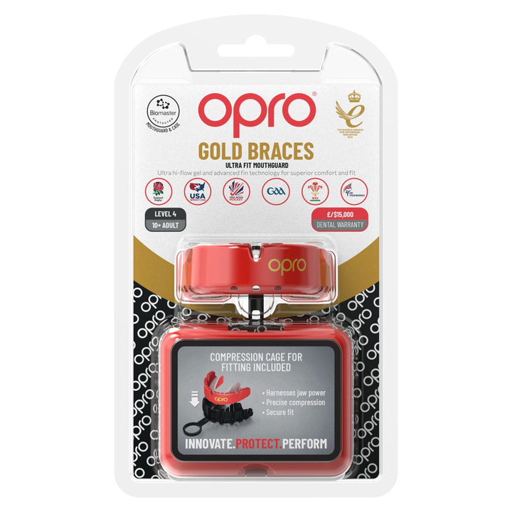 Opro Gold Ultra Fit Mouthguard Braces Senior